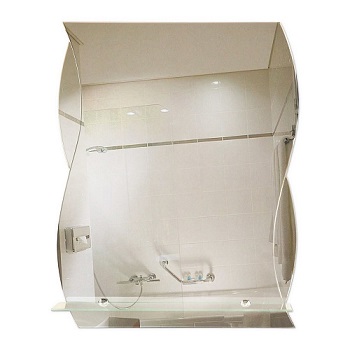 45550 САНАКС-Зеркало 510х640 мм с зеркальными вставками, с полкой