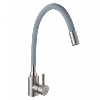 Смеситель для кухни РМС SUS124GY-016F Серый, гибкий гусак