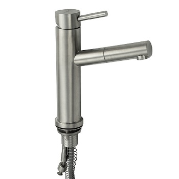 Смеситель для умывальника MAGNUS 9125 вытяжной, из нержавеющей стали