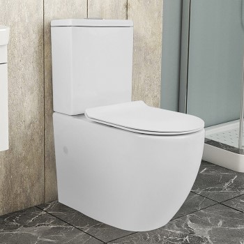 Унитаз-компакт AZARIO Corsa (смыв "торнадо",безободковый с бачком и сиденьем микролифт) AZ-2062Т