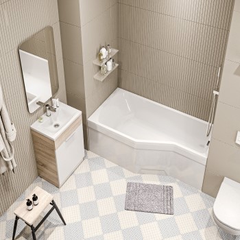 Ванна акриловая 1MARKA Convey 150*75L (левая+каркас+рама)