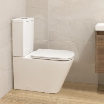Унитаз-компакт AZARIO Etereo (безободковый,смыв "cкрытое торнадо",с быстросъемным сиденьем) AZ-8203