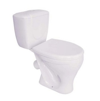 Унитаз-компакт ВКЗ Луна 2, кос.выпуск, ниж. подвод, 1 уров. арматура, сиденье полипропилен