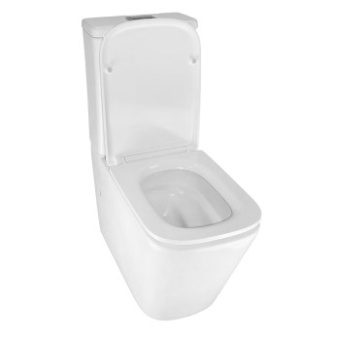 Унитаз-компакт AZARIO Etereo (безободковый,смыв "cкрытое торнадо",с быстросъемным сиденьем) AZ-8203