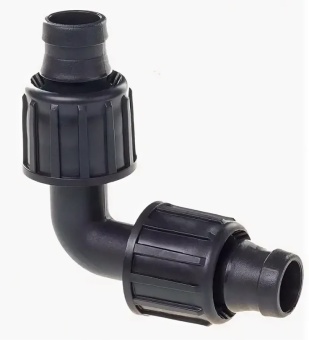 AD5128 Угловое соединение для капельной ленты 16 /Уголок капельного полива 16мм * 16мм с подж 4350