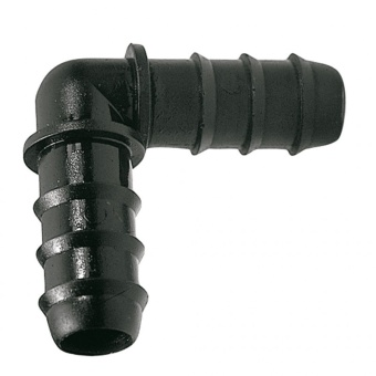 AD7229 Соединение угловое для капельной трубки 16 ПВХ / Уголок капельного полива 16мм * 16мм 6714
