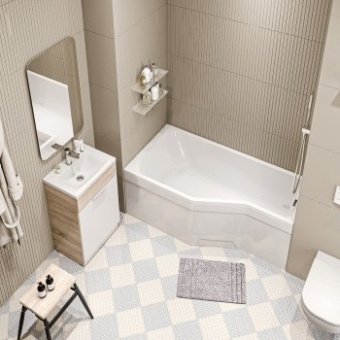 Ванна акриловая 1MARKA Convey 150*75L (левая+каркас+рама)