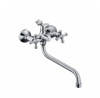 Смеситель для ванны Ledeme L2264 Хром длинный излив, дивертор в корпусе